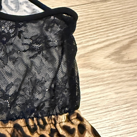 Leopard Print Lace Romper Lingerie - Picture 9 of 10